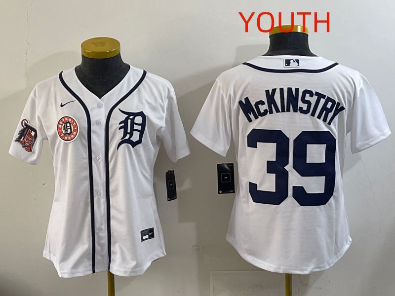 Youth Detroit Tigers 39 Mckinstry White Game Nike MLB Jersey style 0010